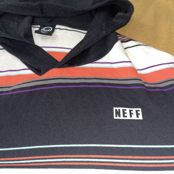 Neff "STRATUM" Light Weight Hoodie = MENS Large N.O.S. Clean Smiley Face Shirt - Picture 2 of 16